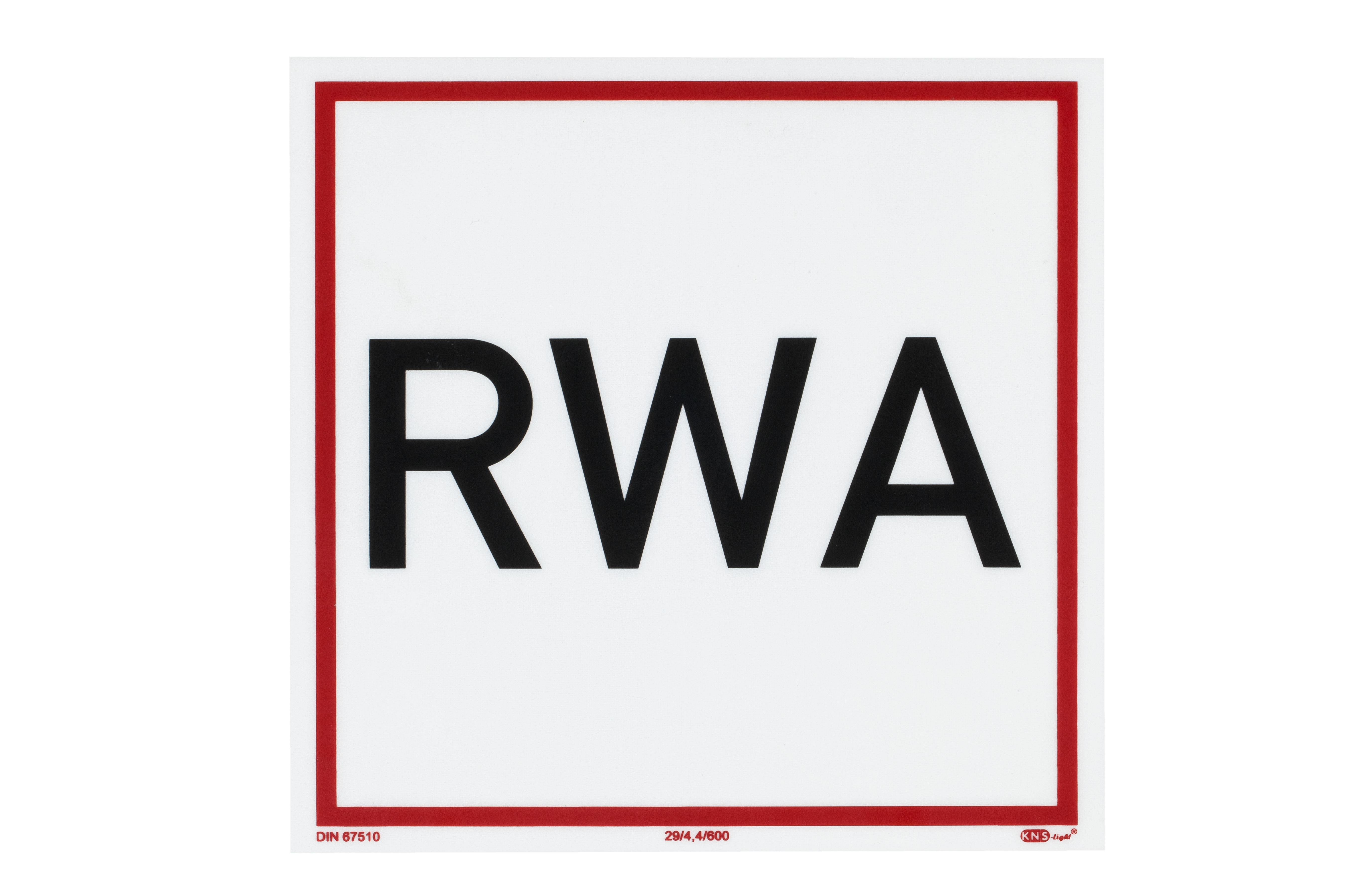 Aufkleber "RWA" viereckig, nachleuchtend